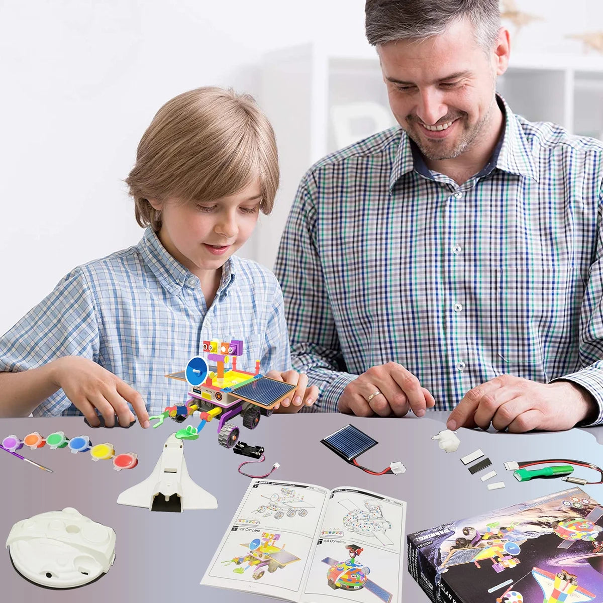 3 In 1 Solar Robot Kit with Paints and Paintbrush J2680