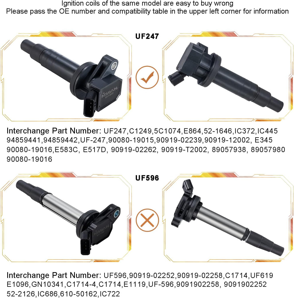 Ignition Coil Pack Set of 4 for L4 1.8L Engine S982667