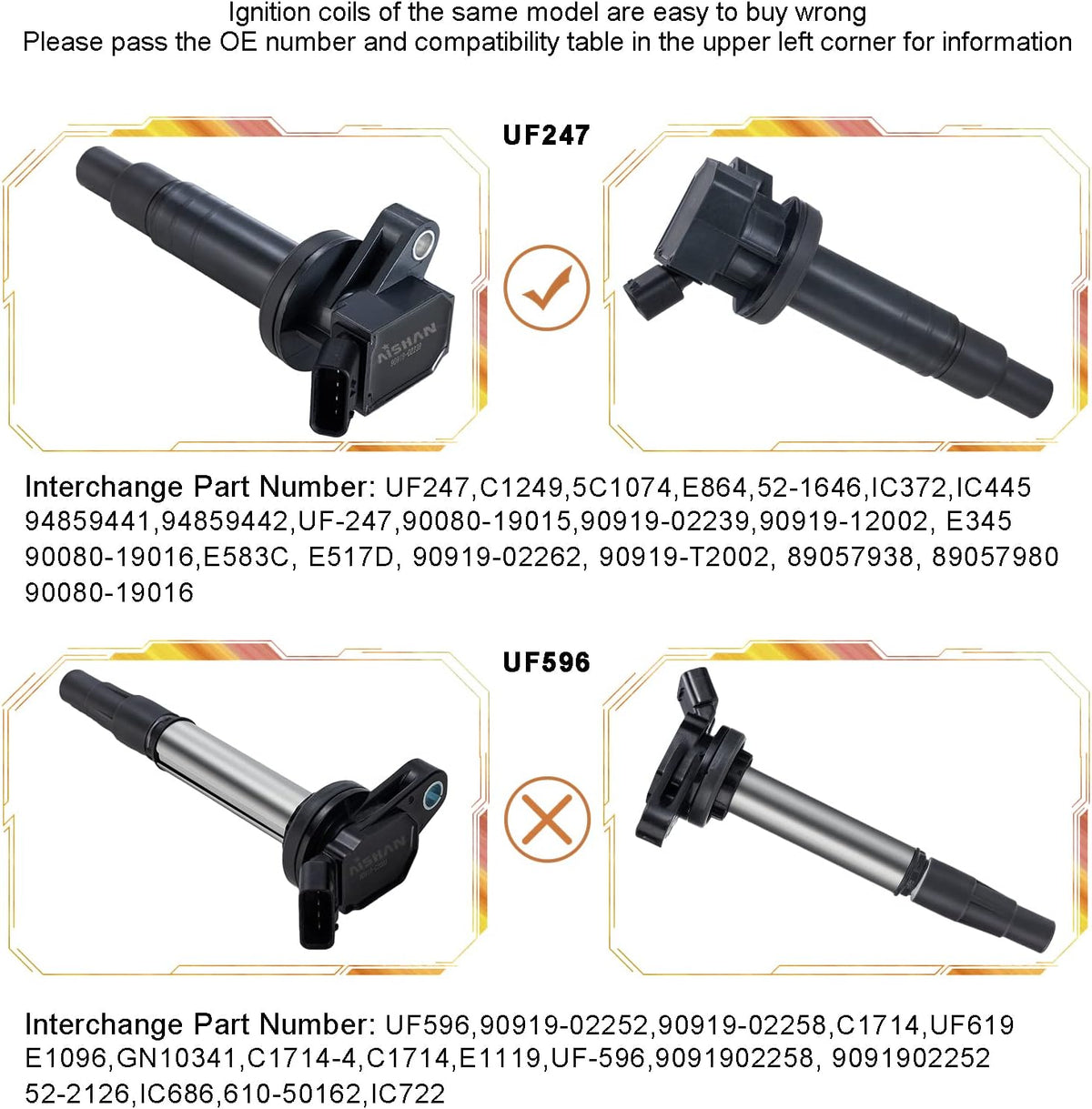 Ignition Coil Pack Set of 4 for L4 1.8L Engine S982667