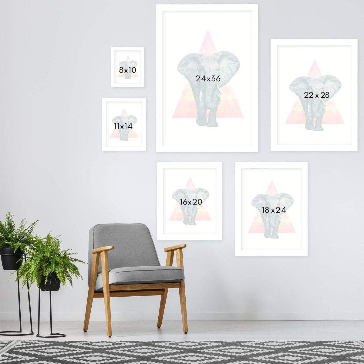 2 Piece White Framed Print Set H9412