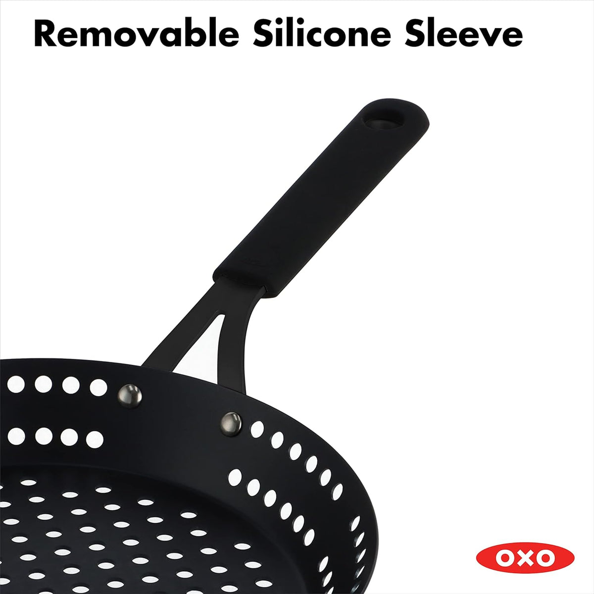 Black 12 Carbon Steel Frying Pan with Silicone Sleeve I2985