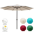 Beige 11 ft. Market Patio Umbrella Table with Push Button Tilt and Crank N885587