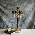 Matte Black/Gold Metal Tealight Candle Holder W5496