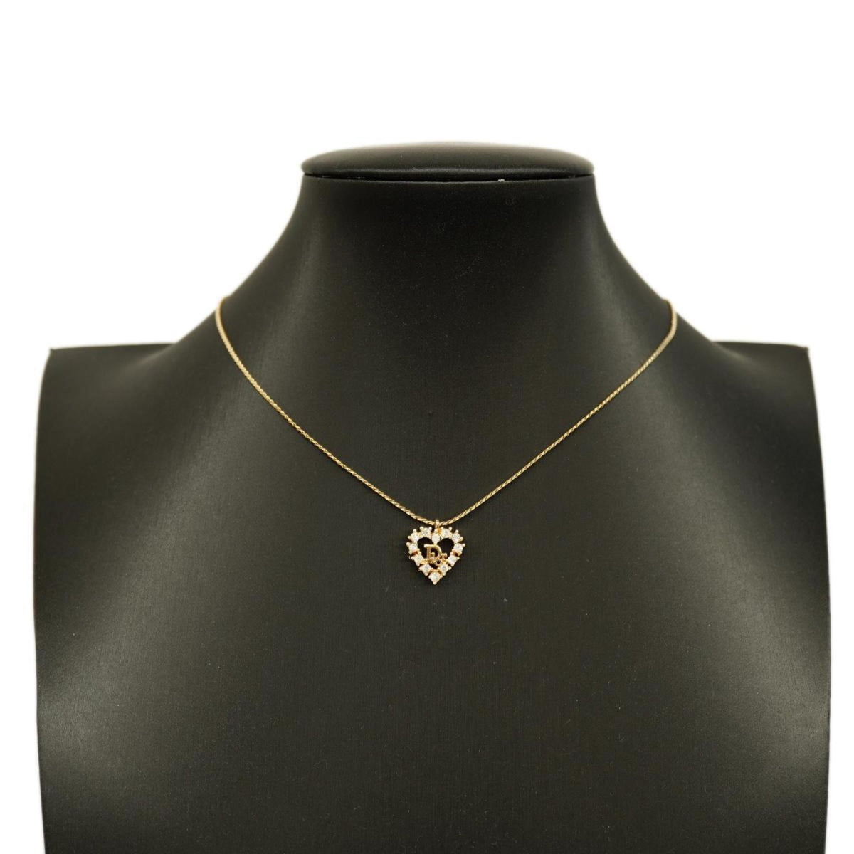 Gold Plated Rhinestone Heart Necklace H10213