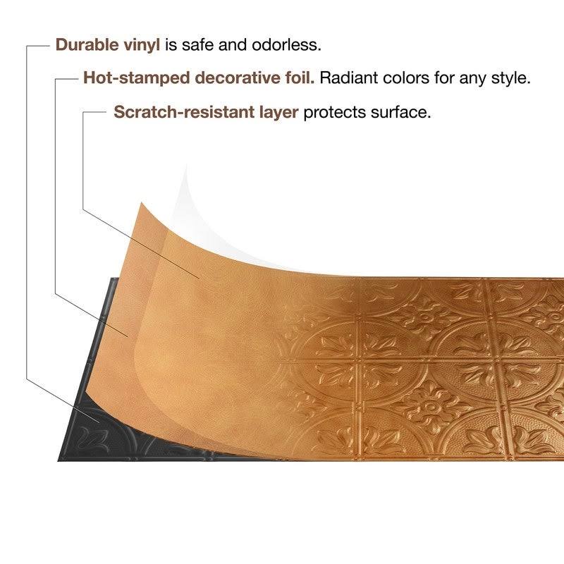 Bermuda Bronze 2ft x 4ft Glue Up Vinyl Ceiling Tile (5 Pack) F517478