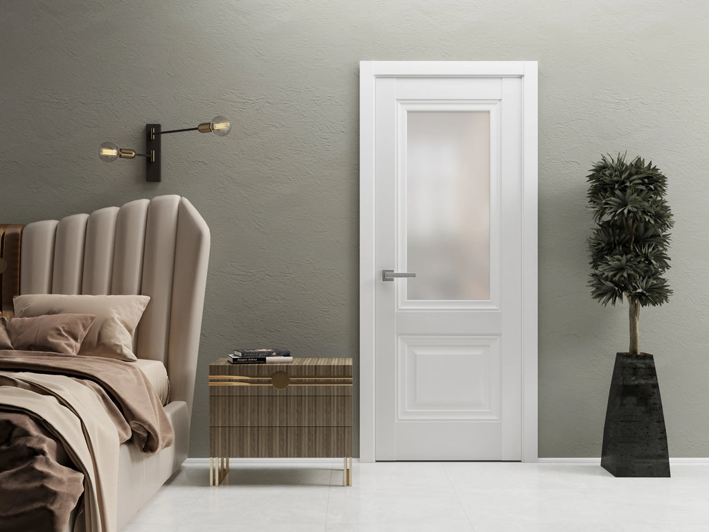 Double Barn Door 48 x 80 inches with Frosted Glass W1090