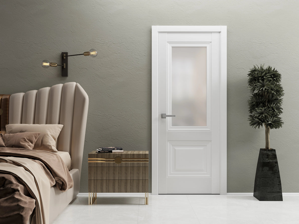 Double Barn Door 48 x 80 inches with Frosted Glass W1090