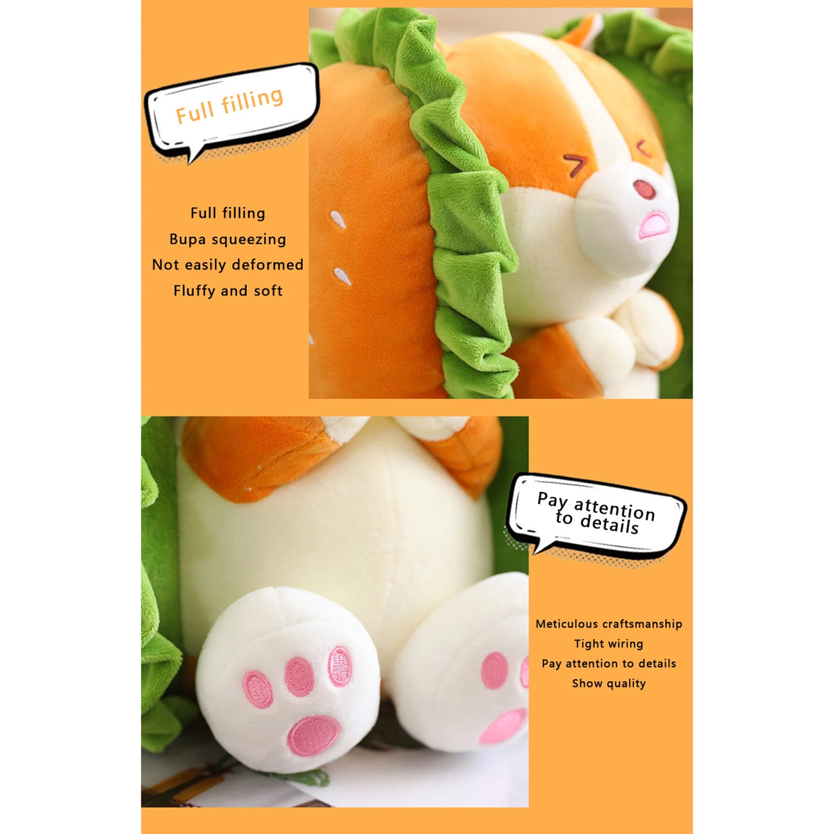 Fuzzy Hamburger Plush Toy J344797