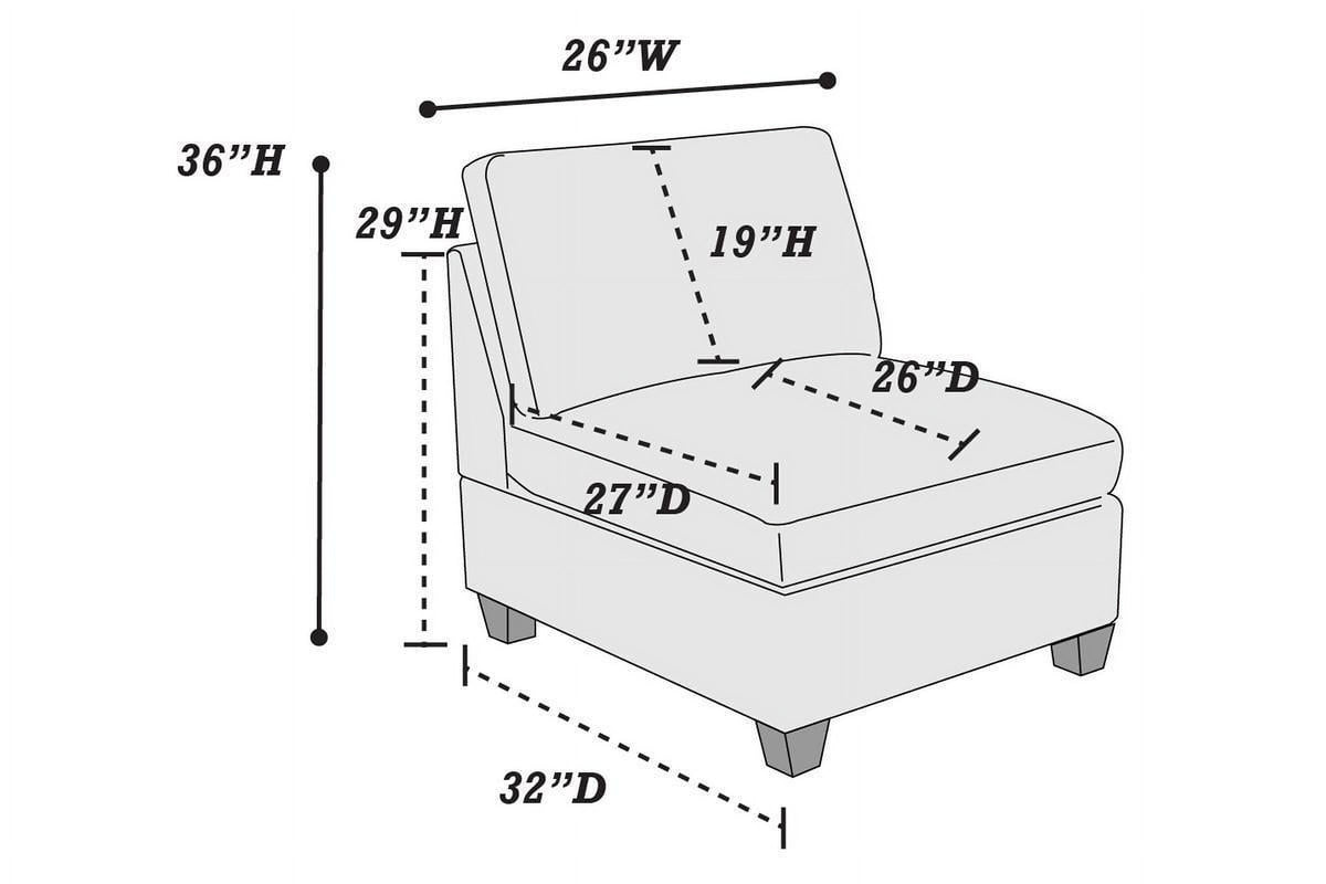 Modular Sectional 6pc Set Gray G779689