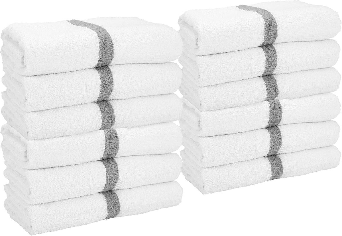 Pink Center Stripe Bath Towels, 22x44, 60 Bulk Case Pack O50563