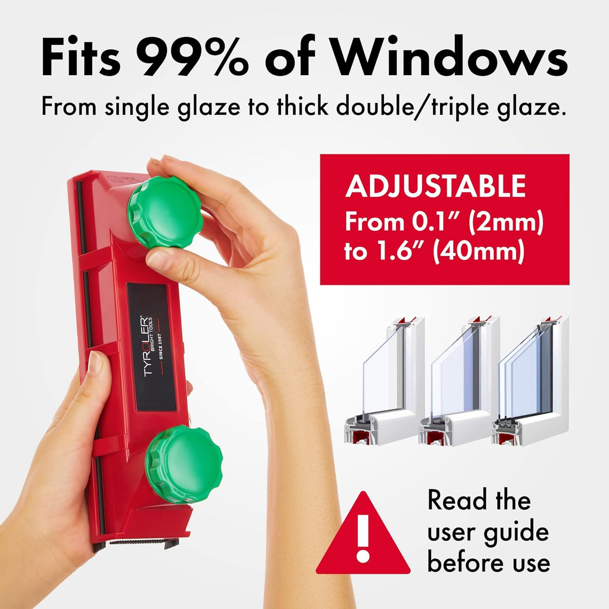 Magnetic Window Cleaner with Adjustable Force Control, Double-Sided L6908