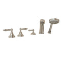 2-Handle Deck-Mount Roman Tub Filler with Handshower in Polished Chrome J1464