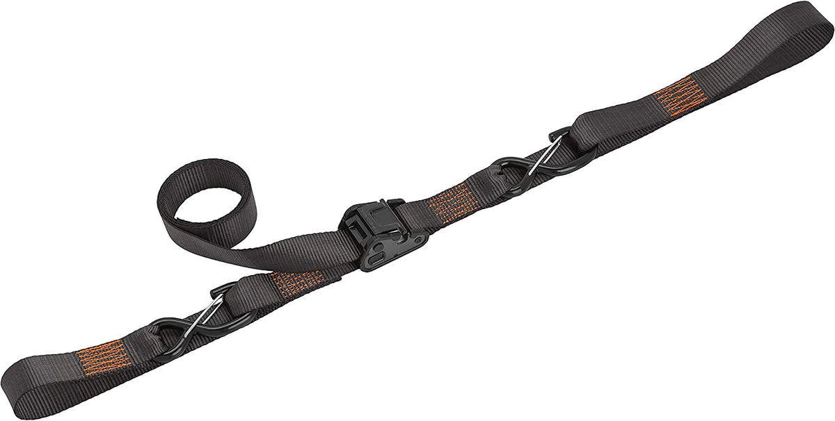 Cambuckle Tie Down, 1.5in x 8ft, 2100lb, Gray, 2 Pack N6943