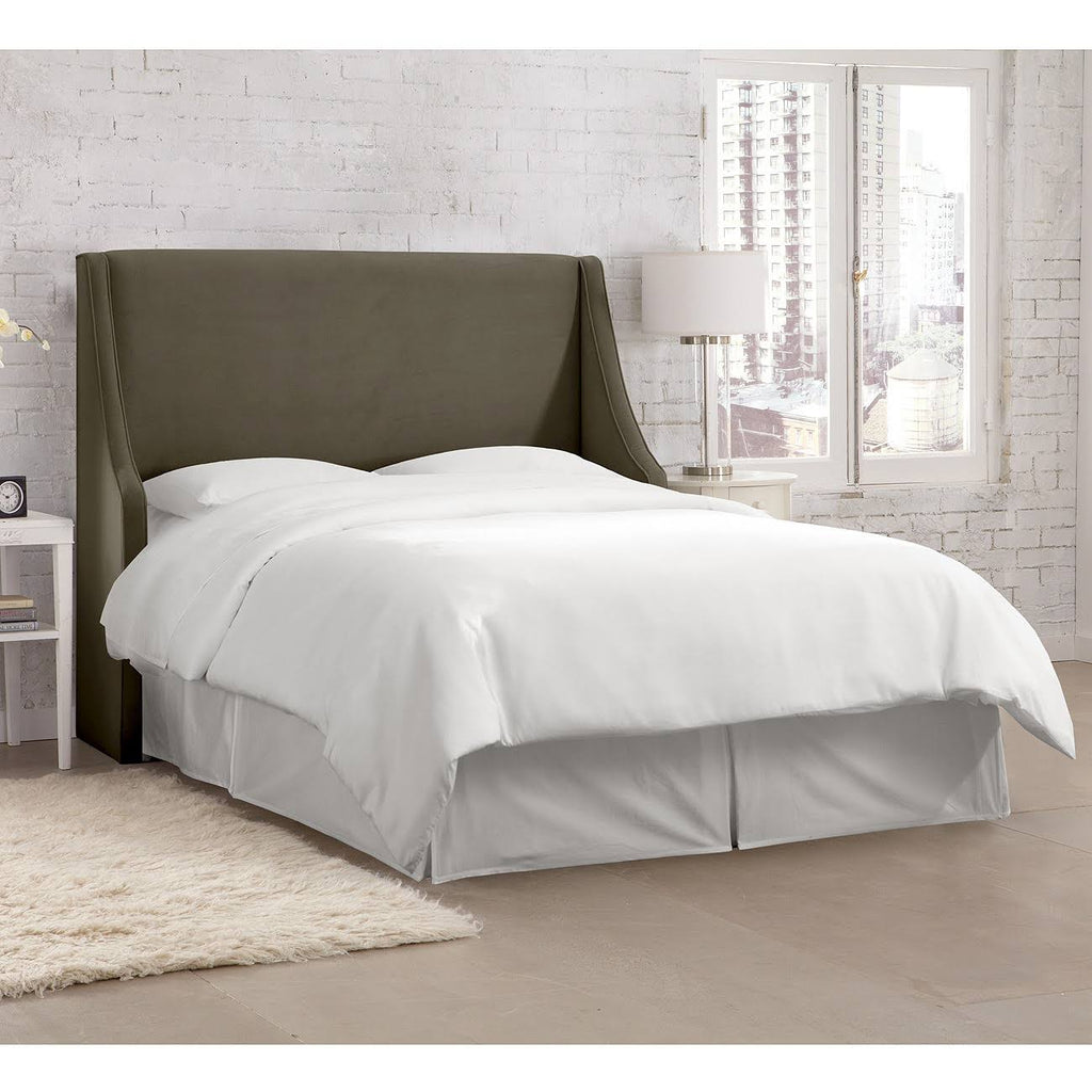 California King Velvet Wingback Headboard E22986