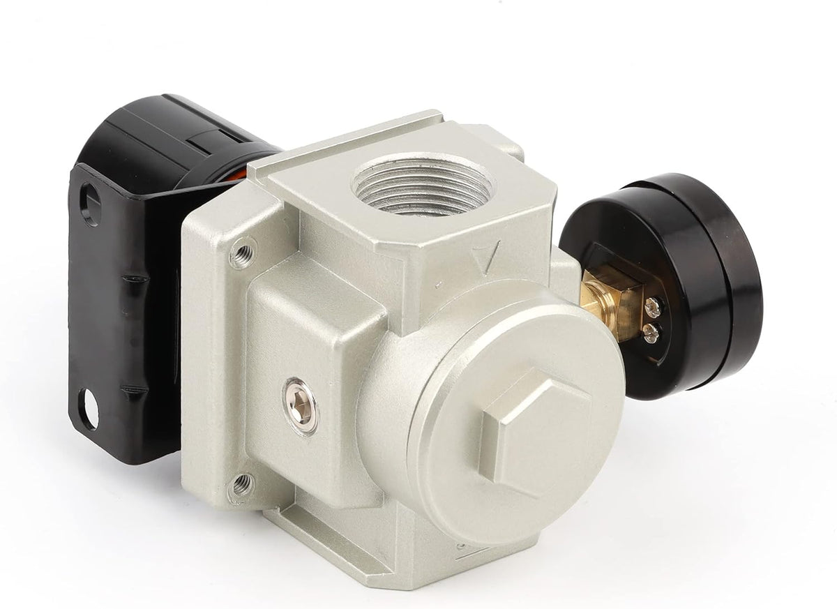 Female Thread 1'' NPT Air Pressure Regulator 0-150 PSI Adjustable, Bracket, Gauge Pack of 2 T8935