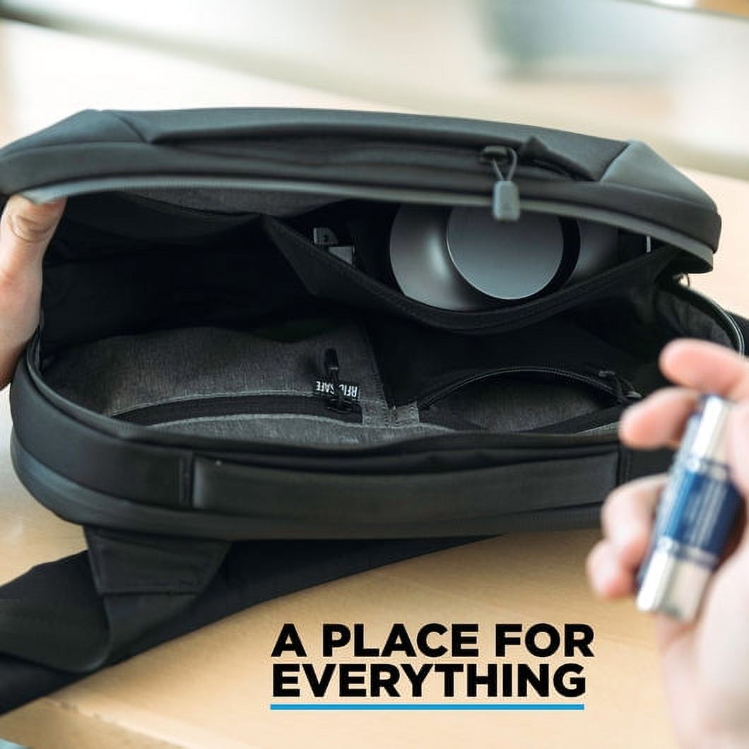 Black Water Resistant Anti-Theft Sling Bag X907425