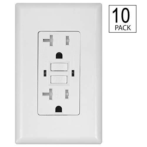 10 Pack Tamper Resistant 20-Amp/125-Volt GFCI Duplex Outlet Receptacle D254124