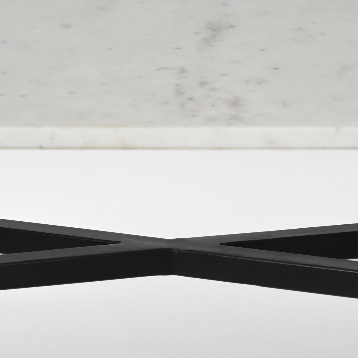 White Marble Top Black Metal Frame Console Table Z438