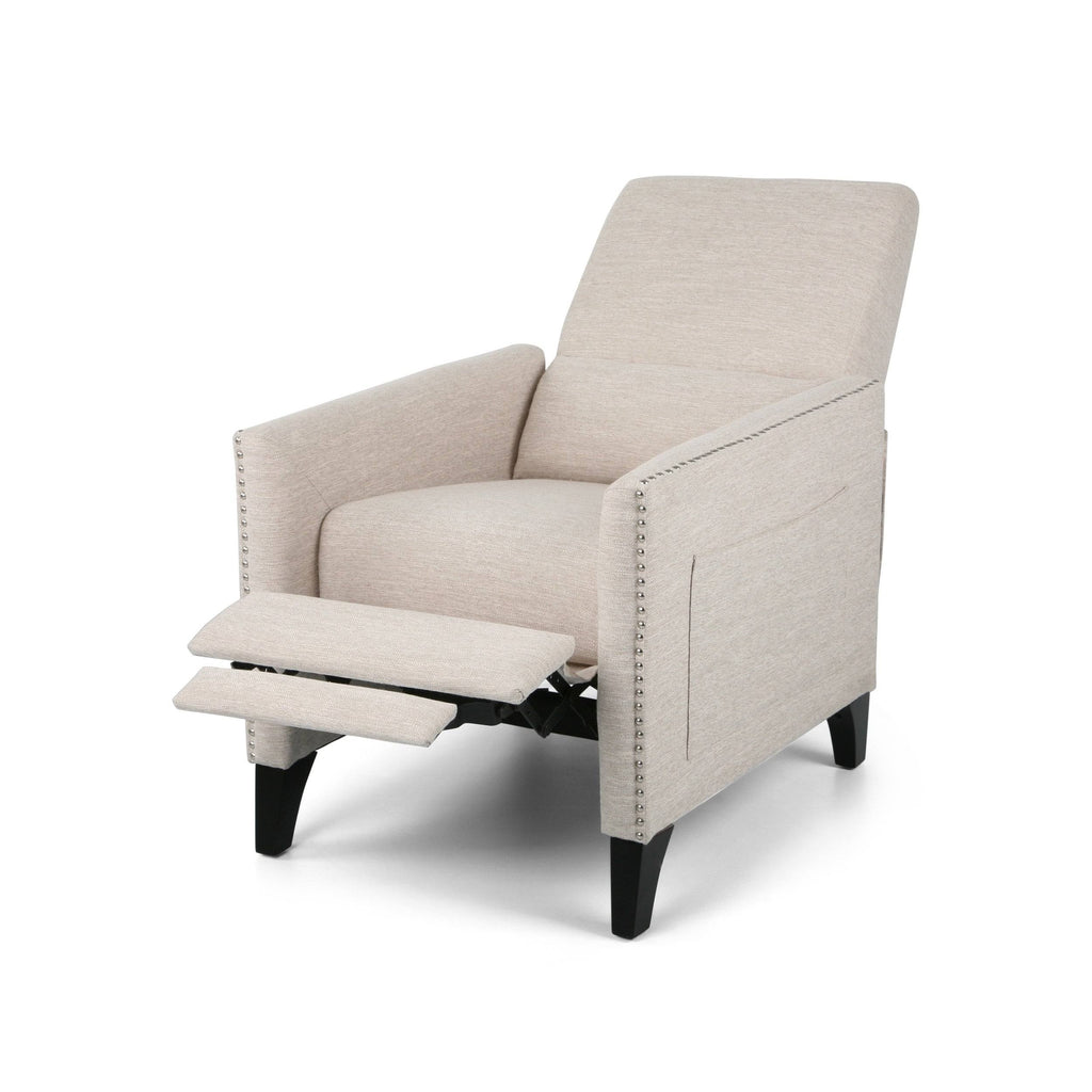 Light Blush Fabric Push Back Recliner N2934