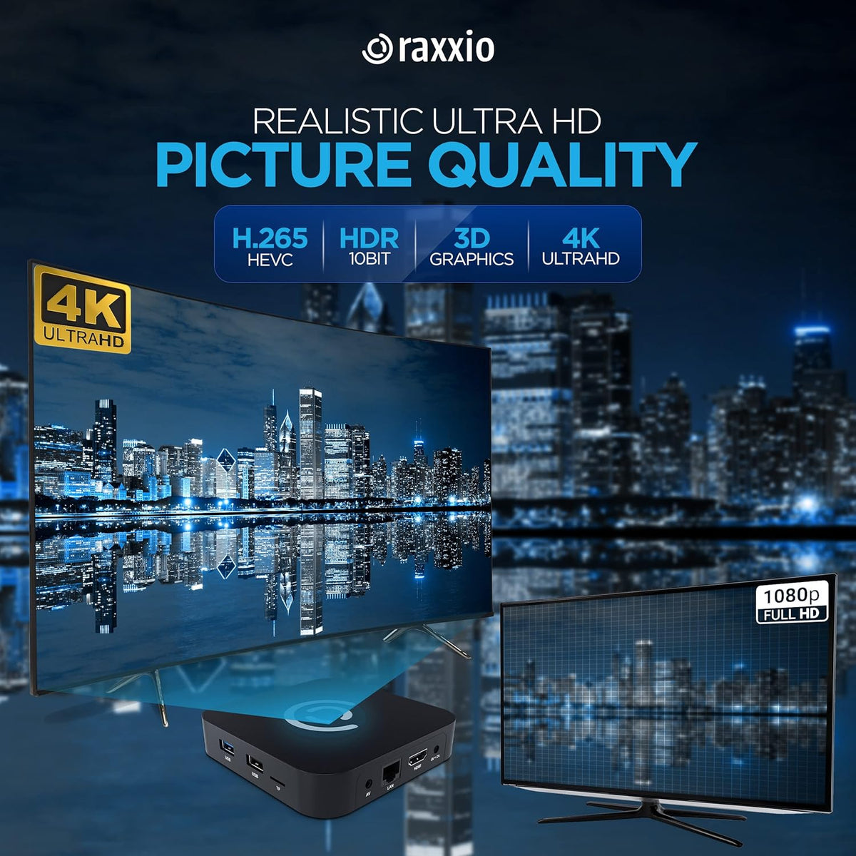 Android TV Box with 4K, 4GB RAM, 64 GB ROM, WiFi, USB 3.0, Bluetooth, HDMI Cable and Remote Control S9564