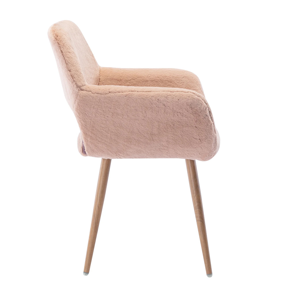 Faux Fur Dining Chairs with Solid Steel Leg Q329771