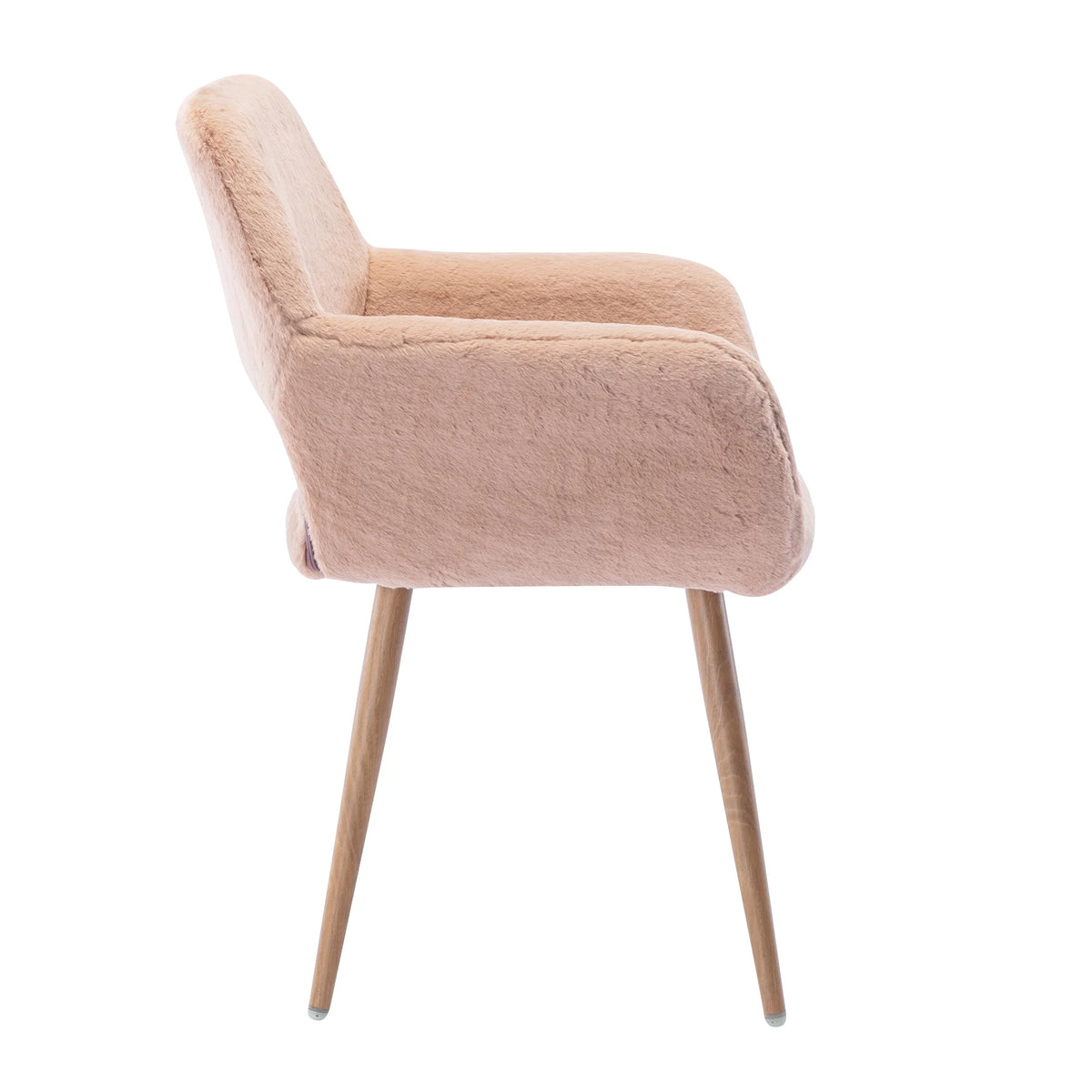Faux Fur Dining Chairs with Solid Steel Leg Q329771
