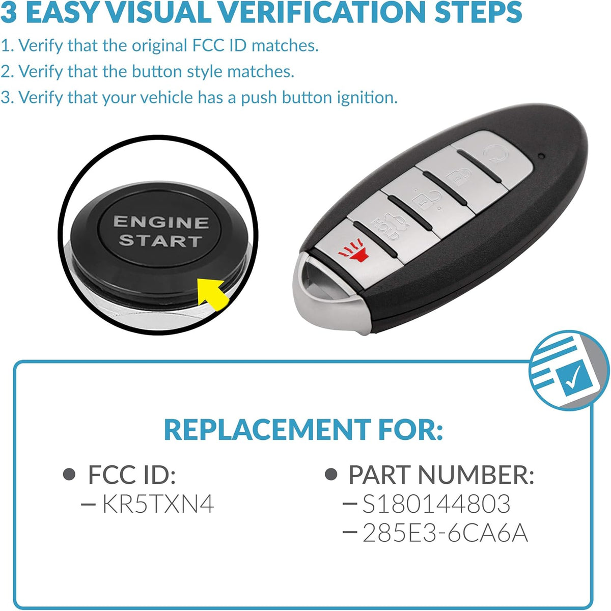 Pack of 2 Proximity Smart Key for Nissan X87412