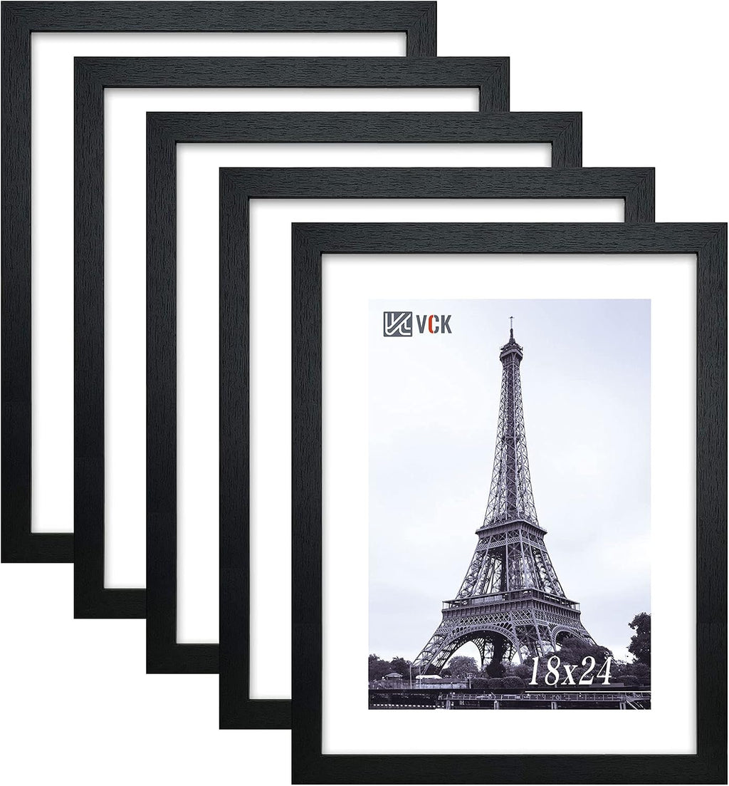 18x24 Poster Frame in Black with Polished Plexiglass Set of 5 D3316