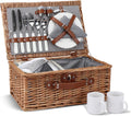 Willow Wicker Picnic Basket Set with Insulated Compartment X931537