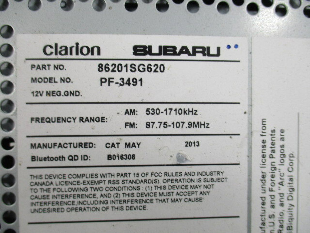 14 15 Subaru Forester MP3 CD HD Radio Receiver L958851