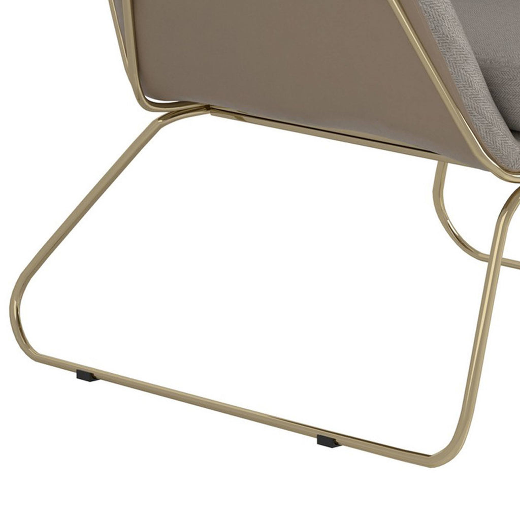 Gray Fabric Accent Chair with Angled Sled Base C269195