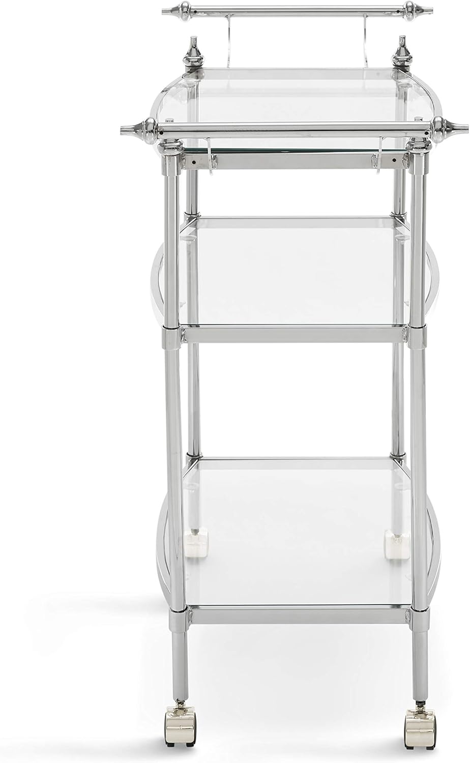 Chrome and Clear Glass Mobile Bar Cart L151