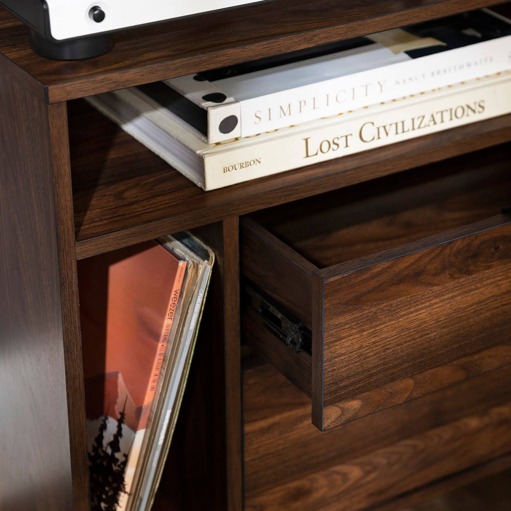 Dark Walnut Storage Side Table U649