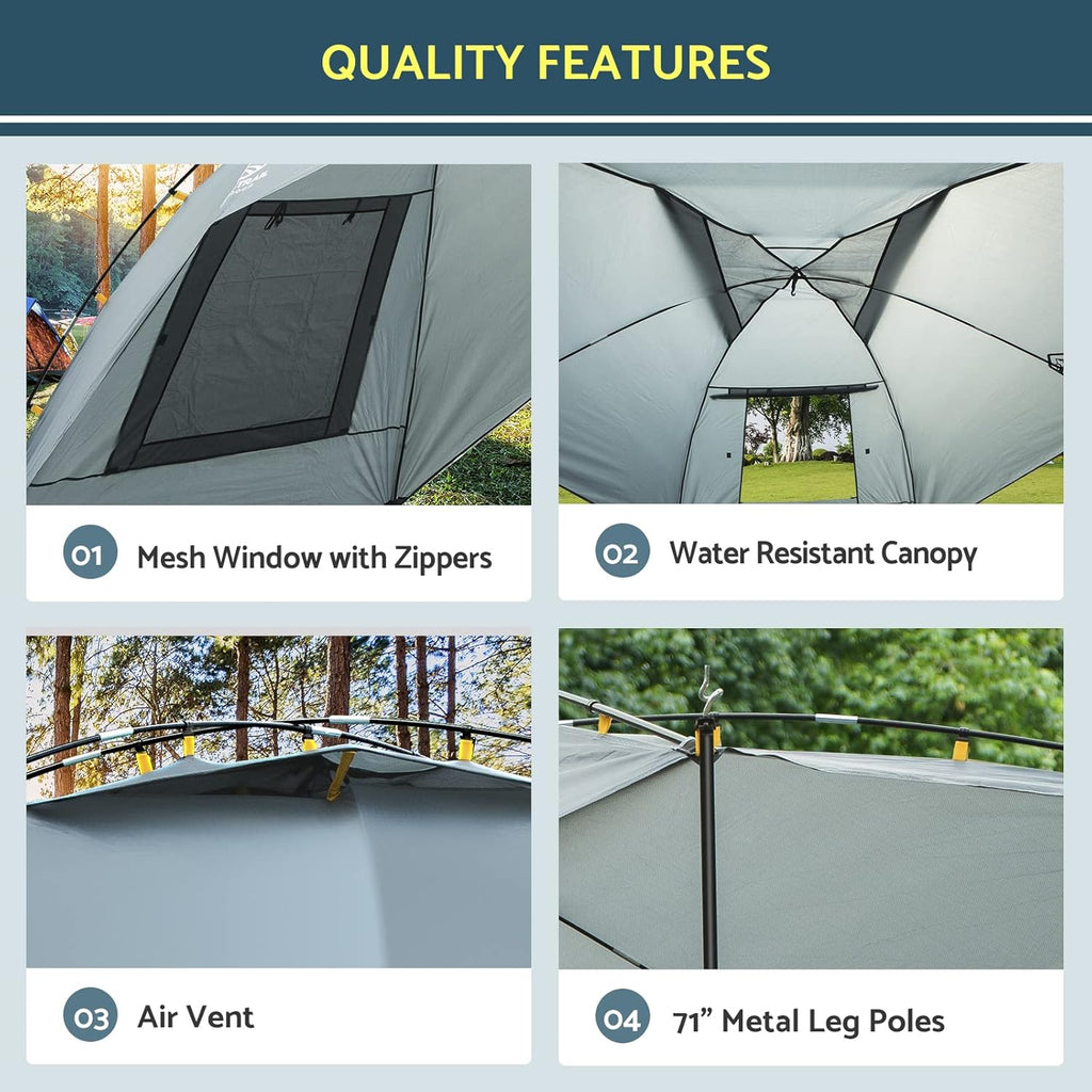 Grey Extra Large Car Canopy Sun Shelter with Side-Wall E796458