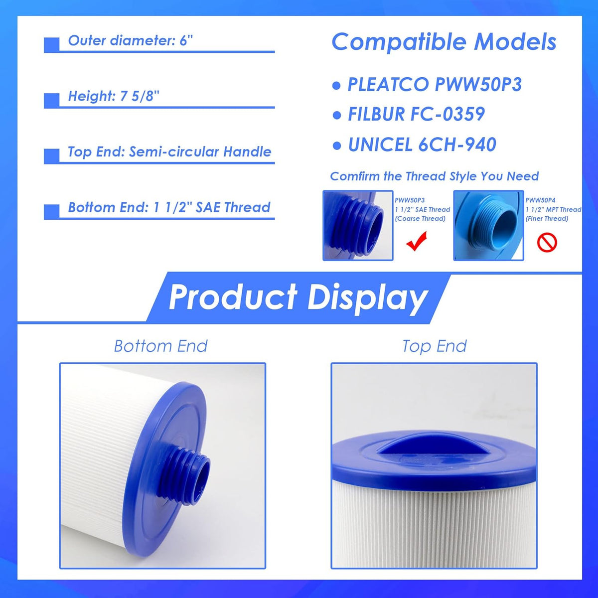 Spa Filter Replacement 2 Pack H63581