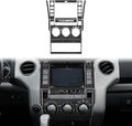 Carbon Fiber Center Control Navigation Screen Panel Sticker for Toyota Tundra 2014-2021 (Type B - 2knobs, Black) Pack of 2 T3933