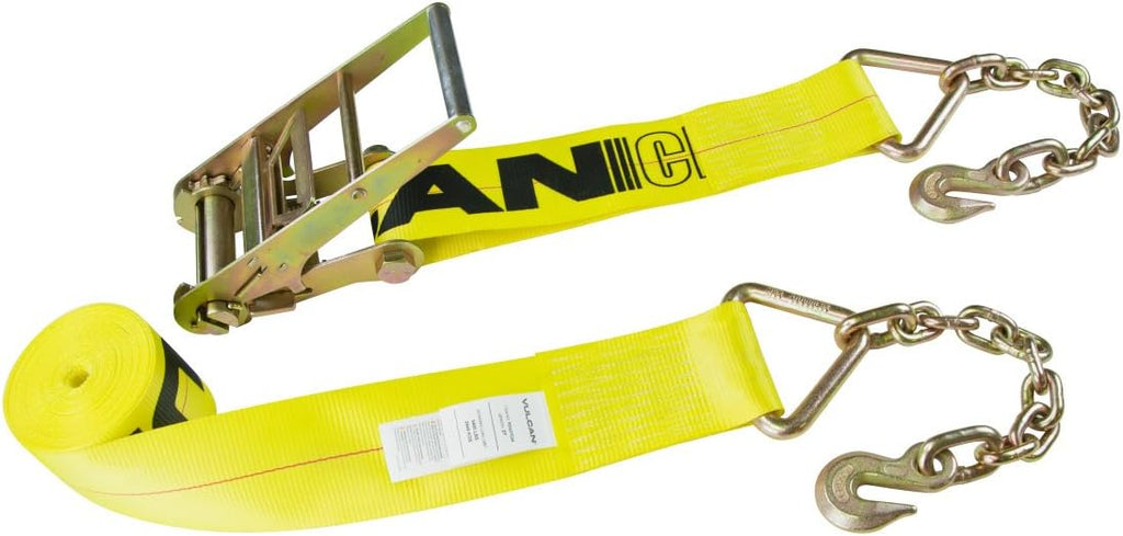 4 Inch x 27 Foot 2 Pack Ratchet Strap with Chain Anchors L5706