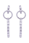 14k White Gold Circle Drop Diamond Earring D288334