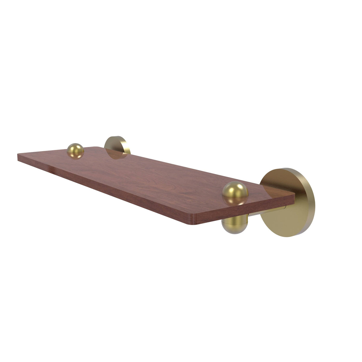 16 inch Solid Ironwood Shelf Satin Brass O630979