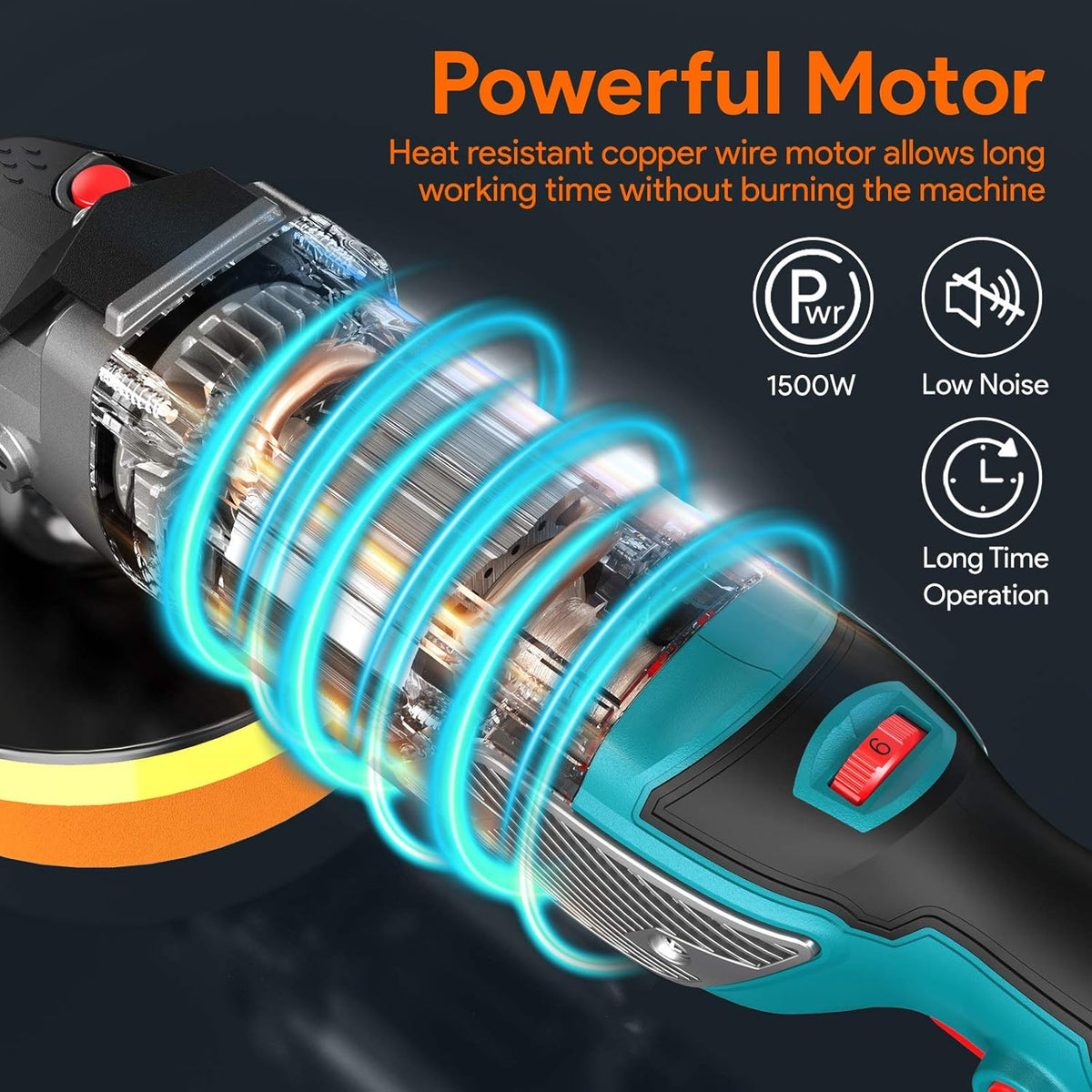 12 Amp 6-inch/7-inch Variable Speed Car Polisher, Pack of 2 V753