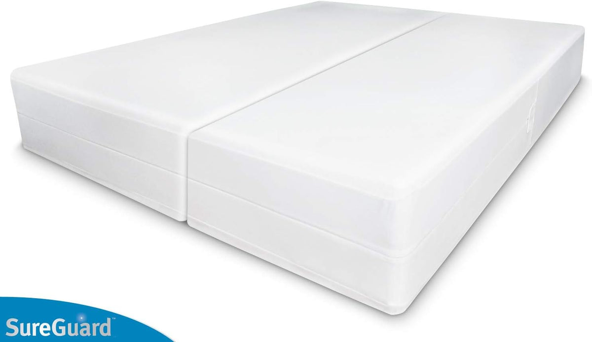Split King Size 100% Waterproof Zippered Box Spring Encasement Pack W933