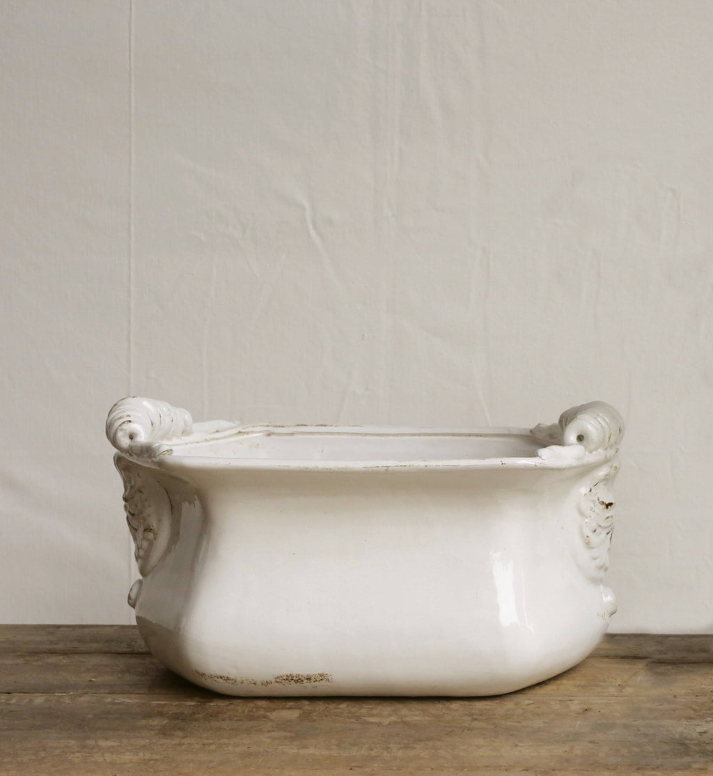 White Terra Cotta Cache Pot S578