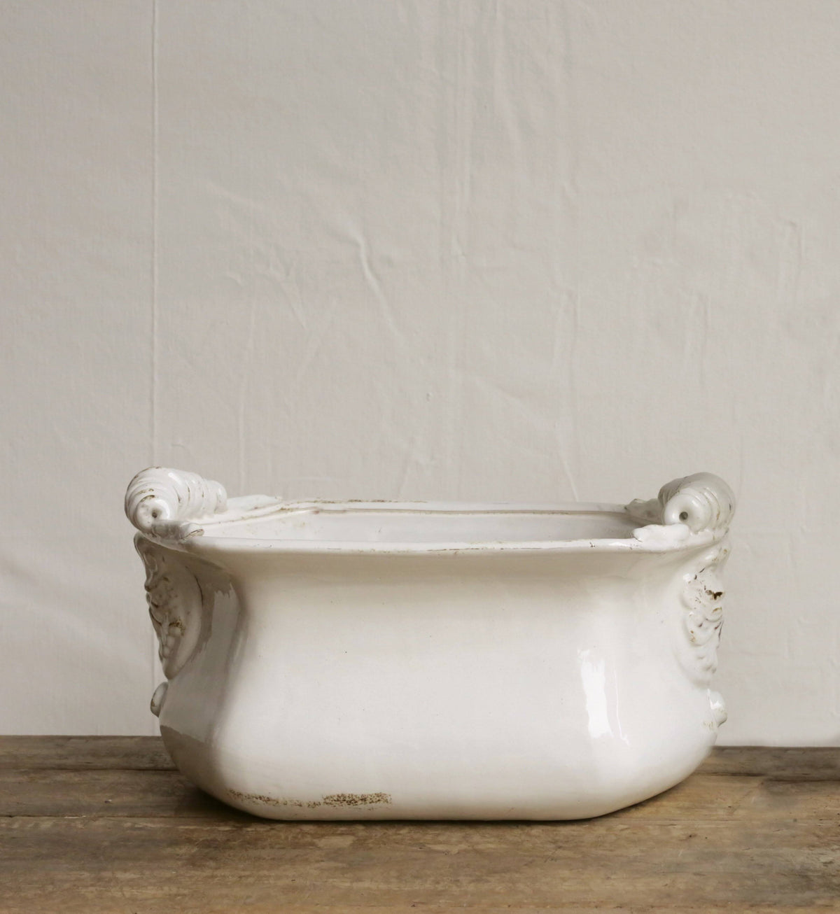 White Terra Cotta Cache Pot S578
