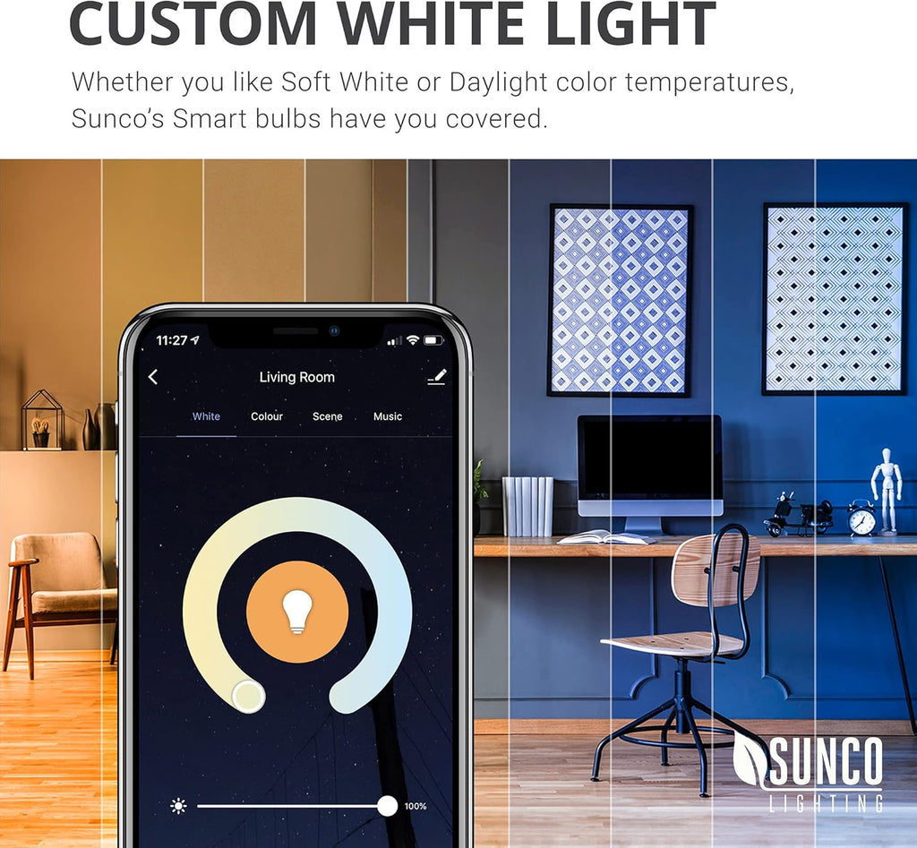 6 Pack WiFi LED Smart Bulb B11 Candelabra 4.5W E12 Base Color Changing Dimmable Z354363