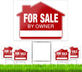 For Sale Signs (5 Pack) Double-Sided Yard Sign Stakes with Directional Arrows C9796