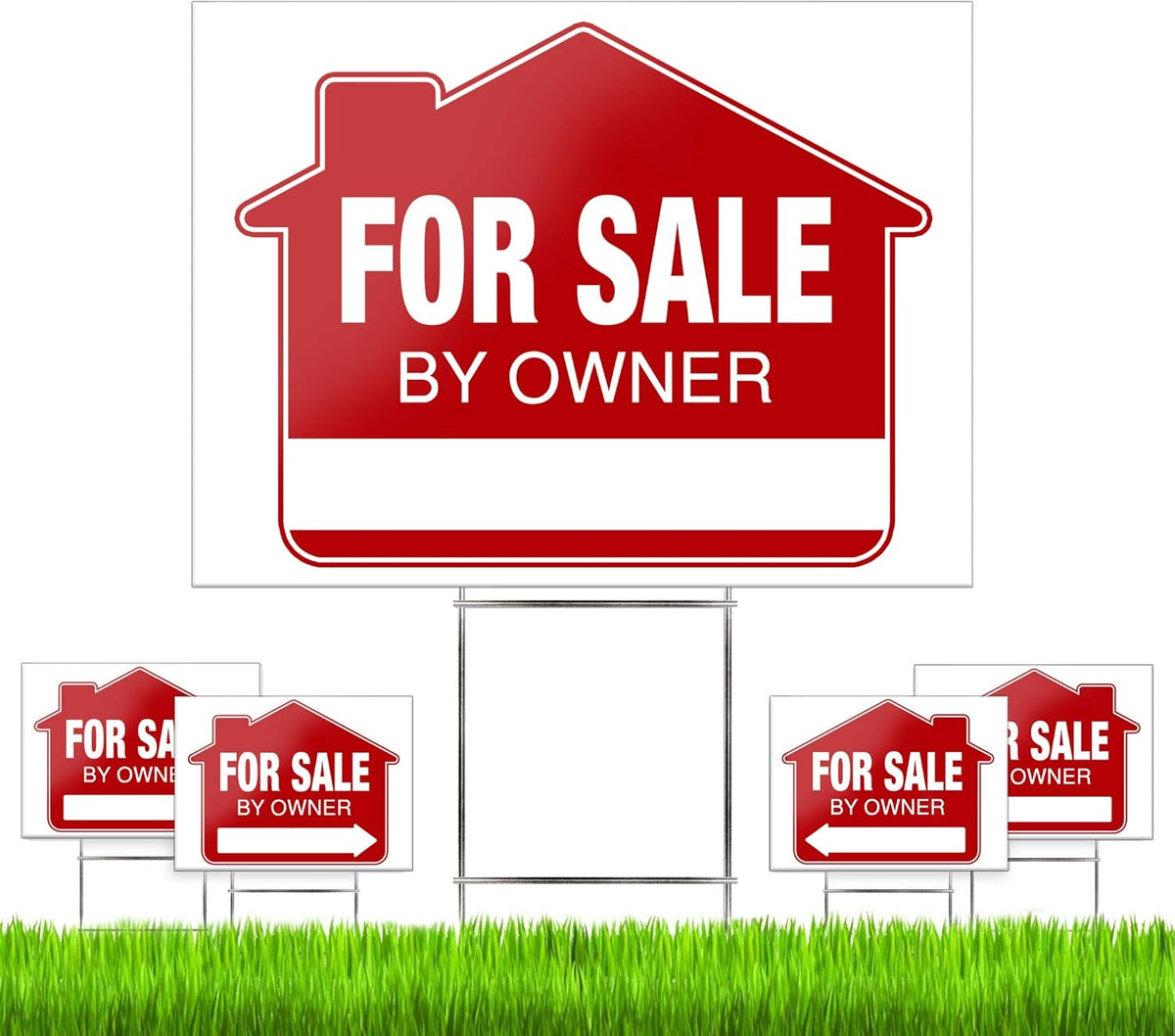 For Sale Signs (5 Pack) Double-Sided Yard Sign Stakes with Directional Arrows C9796