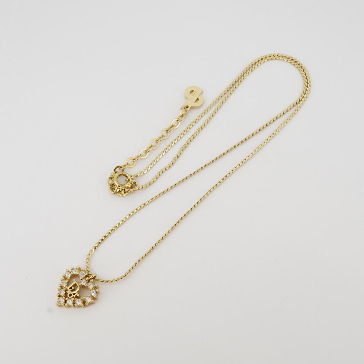 Gold Plated Rhinestone Heart Necklace H10213