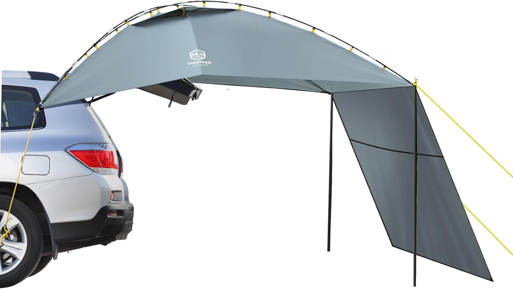 Grey Extra Large Car Canopy Sun Shelter with Side-Wall E796458