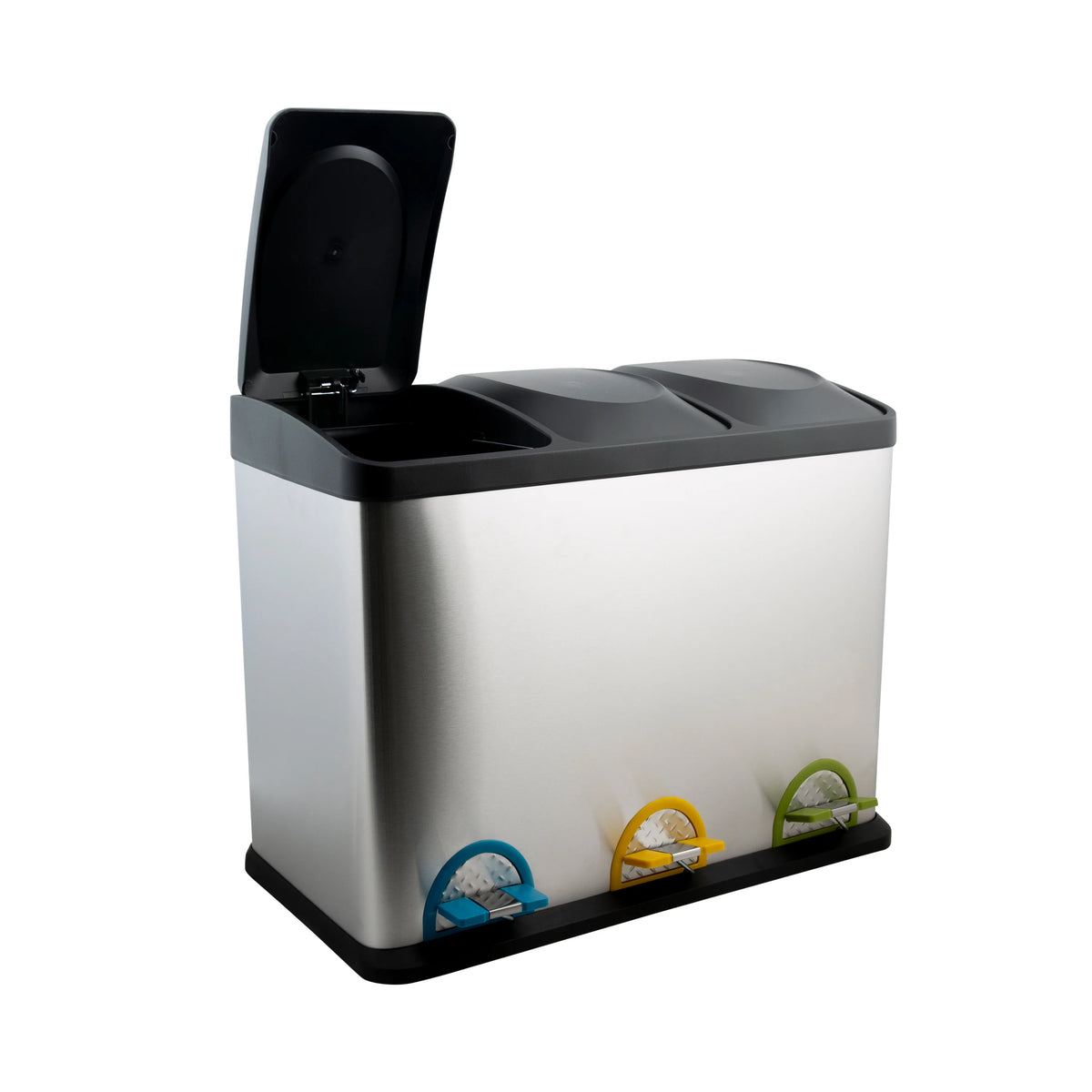 45 Liter 3 Compartment Stainless Recycle Bin I8951