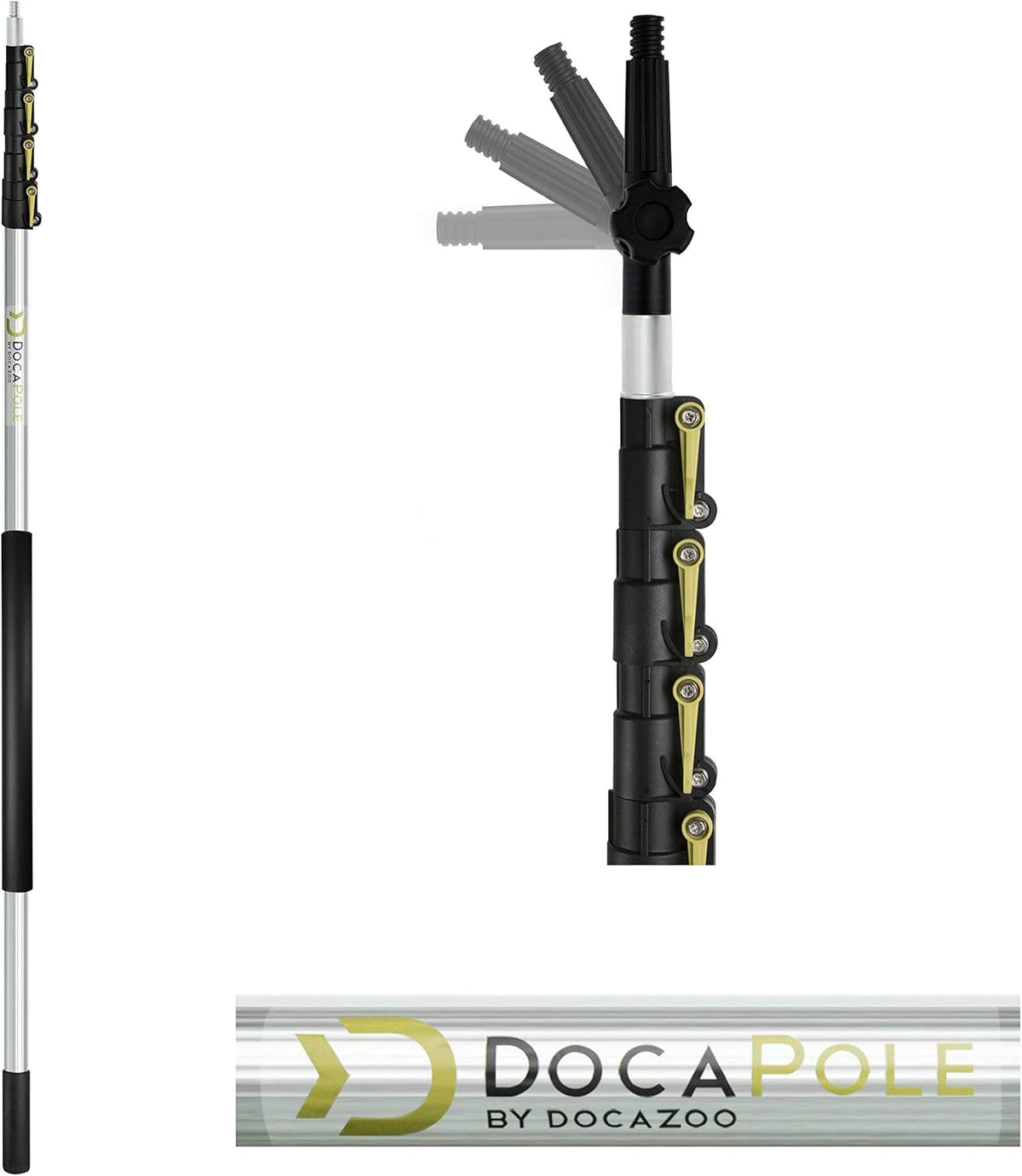 Deck Brush with 6-24 Foot Extension Pole, Pack of 2 H436329
